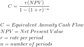 Equivalent Annuity Value Formula