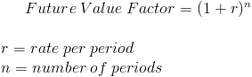Future Value Factor Formula