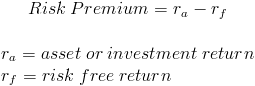 Risk Premium Formula