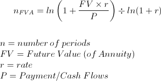 Solve for Number of Periods on Annuity (FV)