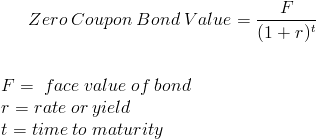 Zero Coupon Bond Formula